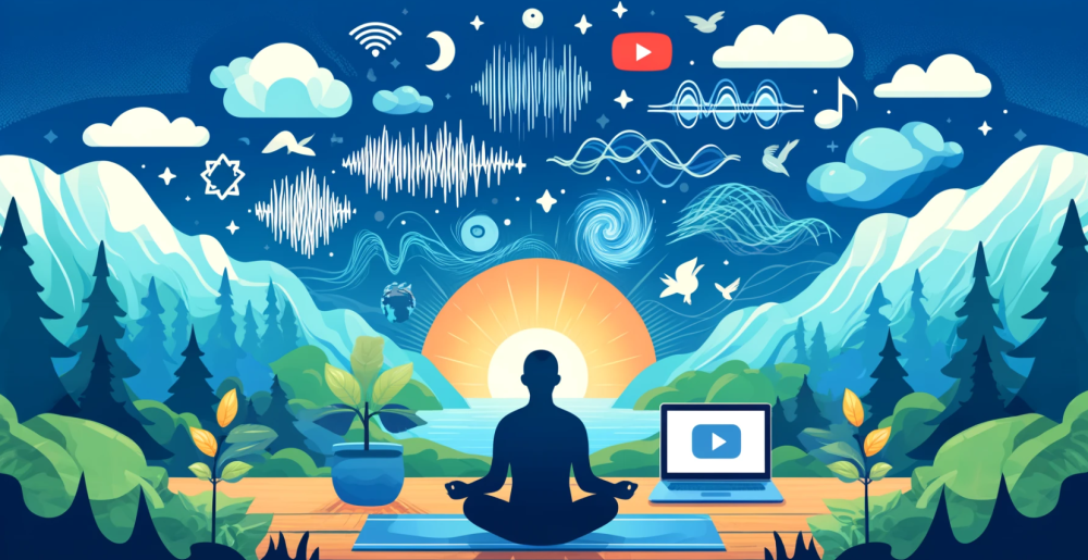 A person meditating in nature with YouTube AI generated