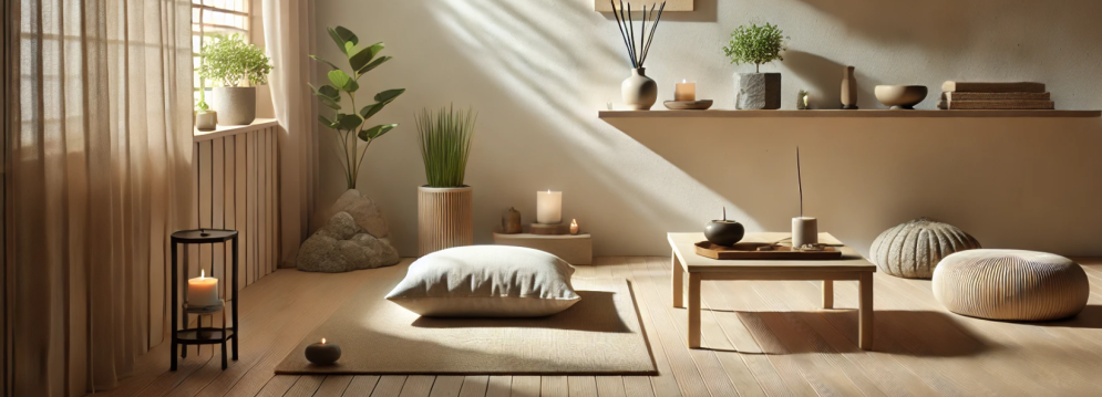 A calming meditation room