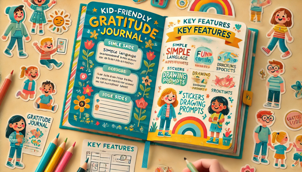 Features of A Gratitude Journal for Kids AI generated